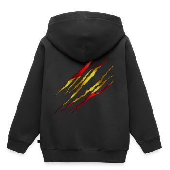 Espagne 001 tailladé formes rondes - Sweat Premium à capuche enfant bio - noir - Dos - AI Model Kid Male (0cm)