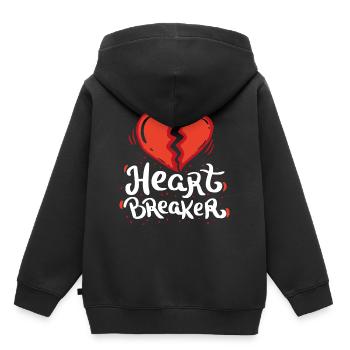 Heartbreaker love heart romance relationship heart - Kids Premium Organic Hoodie - black - Back - AI Model Kid Male (0cm)