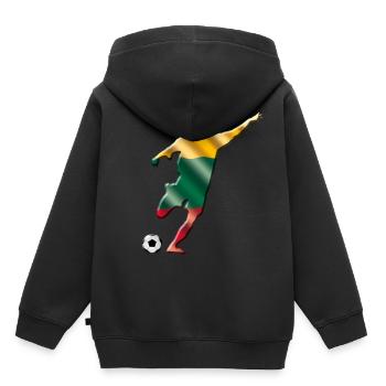 Lituanie - Sweat Premium à capuche enfant bio - noir - Dos - AI Model Kid Male (0cm)