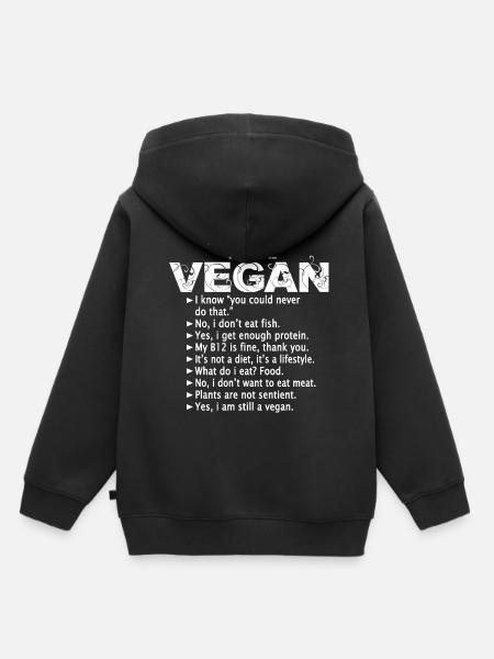 Vegan vegan vegan - Kids Premium Organic Hoodie - black