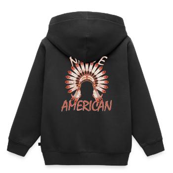 Indien apache - Sweat Premium à capuche enfant bio - noir - Dos - AI Model Kid Male (0cm)