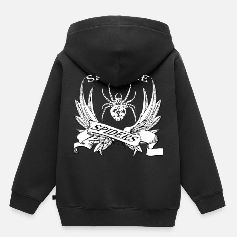 araignée - Sweat Premium à capuche enfant bio - noir