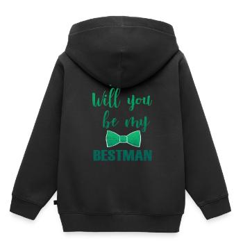 Bruder des Bräutigam Hochzeit Heiraten Geschenk - Kinder Premium Organic Hoodie - Schwarz - Hinten - AI Model Kid Male (0cm)