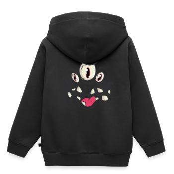 Monstre d'Halloween - Sweat Premium à capuche enfant bio - noir - Dos - AI Model Kid Male (0cm)