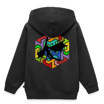 Dragon mythology dragon - Kids Premium Organic Hoodie - black - Back - AI Model Kid Male (0cm)