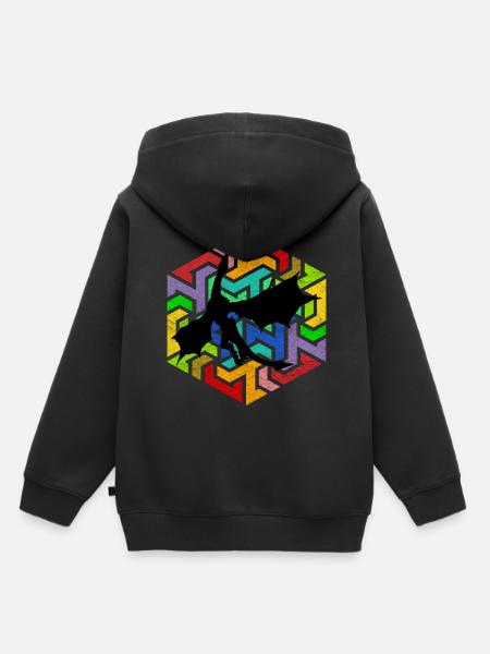 Drache Mythologie Drachen - Kinder Premium Organic Hoodie - Schwarz