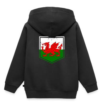 Wales flag flag - Kids Premium Organic Hoodie - black - Back - AI Model Kid Male (0cm)