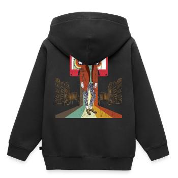 Panda funky - Sweat Premium à capuche enfant bio - noir - Dos - AI Model Kid Male (0cm)