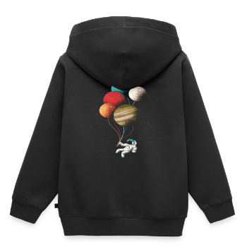 Dessin de bande dessinée - Sweat Premium à capuche enfant bio - noir - Dos - AI Model Kid Male (0cm)