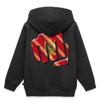 Monténégro - Sweat Premium à capuche enfant bio - noir - Dos - AI Model Kid Male (0cm)