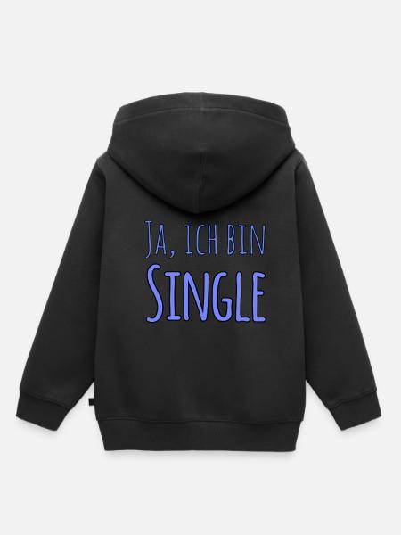 Ja, ich bin Single - Kinder Premium Organic Hoodie - Schwarz