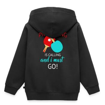 Tischtennis Ping-Pong - Kinder Premium Organic Hoodie - Schwarz - Hinten - AI Model Kid Male (0cm)