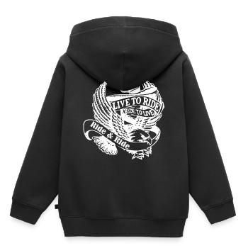 Leben Fahren Motorrad Fahrer - Kinder Premium Organic Hoodie - Schwarz - Hinten - AI Model Kid Male (0cm)