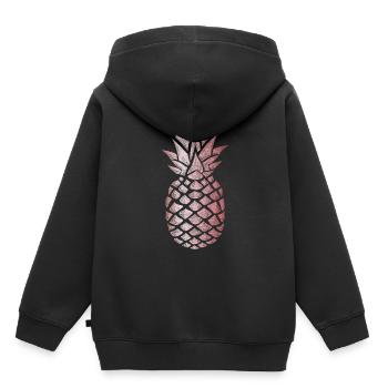 Ananas Rose Or Cadeau De Fruits D'été - Sweat Premium à capuche enfant bio - noir - Dos - AI Model Kid Male (0cm)