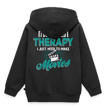 Cinéaste cinématographique - Sweat Premium à capuche enfant bio - noir - Dos - AI Model Kid Male (0cm)