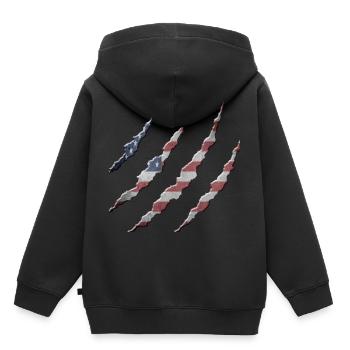 Amérique - Sweat Premium à capuche enfant bio - noir - Dos - AI Model Kid Male (0cm)