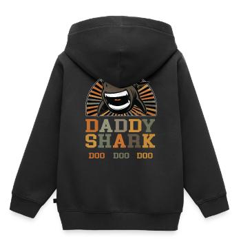 Tigerhai Hai Haie Vaterschaft Papa Vater Vatertag - Kinder Premium Organic Hoodie - Schwarz - Hinten - AI Model Kid Male (0cm)