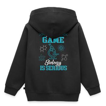 Biologie - Kinder Premium Organic Hoodie - Schwarz - Hinten - AI Model Kid Male (0cm)