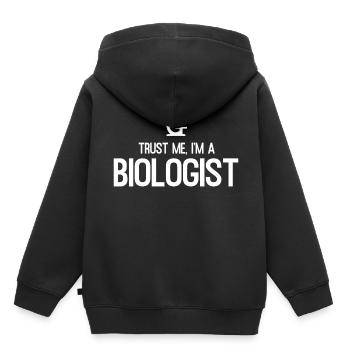 biologist - Kids Premium Organic Hoodie - black - Back - AI Model Kid Male (0cm)