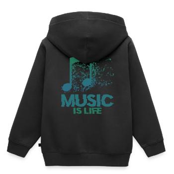 Musique symboles musicaux - Sweat Premium à capuche enfant bio - noir - Dos - AI Model Kid Male (0cm)