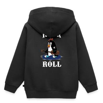 Musicien RocknRoll Rocker Tattoo Penguin - Sweat Premium à capuche enfant bio - noir - Dos - AI Model Kid Male (0cm)