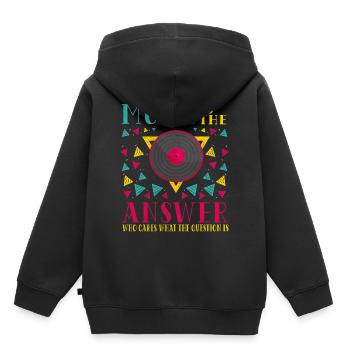 Vinyle musicien musique rétro vinyle Vintage faisant de la musique - Sweat Premium à capuche enfant bio - noir - Dos - AI Model Kid Male (0cm)