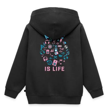 Musik - Kinder Premium Organic Hoodie - Schwarz - Hinten - AI Model Kid Male (0cm)