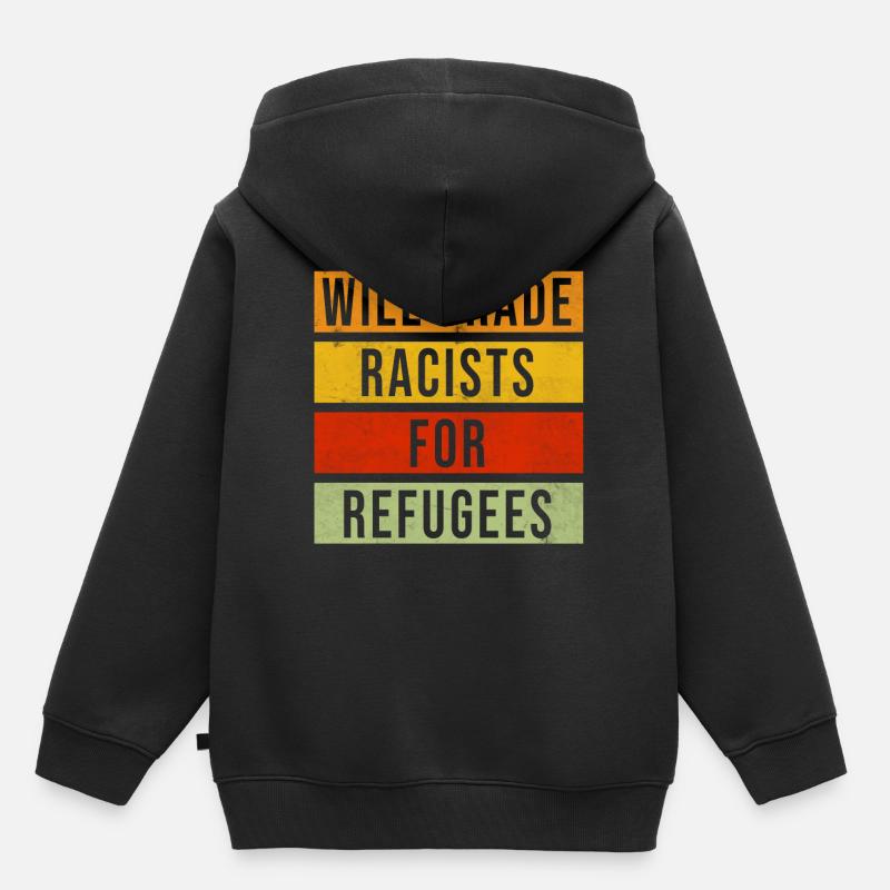 Antifaschiste Antitrassisme Antifa - Sweat Premium à capuche enfant bio - noir
