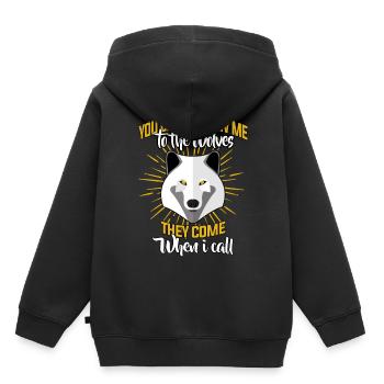 Wolf Wölfe - Kinder Premium Organic Hoodie - Schwarz - Hinten - AI Model Kid Male (0cm)