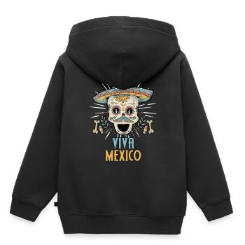 Mexiko - Kinder Premium Organic Hoodie - Schwarz - Hinten - AI Model Kid Male (0cm)