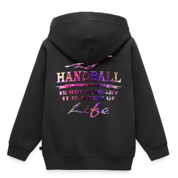 Handball - Kinder Premium Organic Hoodie - Schwarz - Hinten - AI Model Kid Male (0cm)