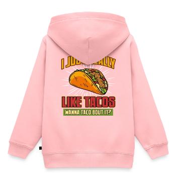Tacos - Kinder Premium Organic Hoodie - Rosa - Hinten - AI Model Kid Female (0cm)