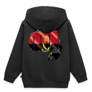 Angola - Kinder Premium Organic Hoodie - Schwarz - Hinten - AI Model Kid Male (0cm)