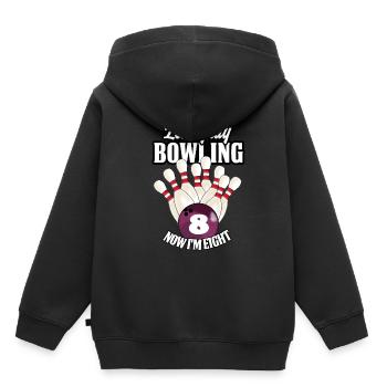 BOWLING, Party T-Shirt, ich bin jetzt 8 - Kinder Premium Organic Hoodie - Schwarz - Hinten - AI Model Kid Male (0cm)