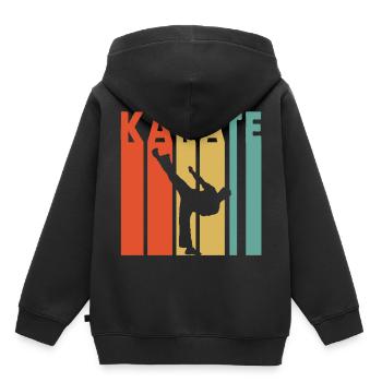 Karate - Kinder Premium Organic Hoodie - Schwarz - Hinten - AI Model Kid Male (0cm)