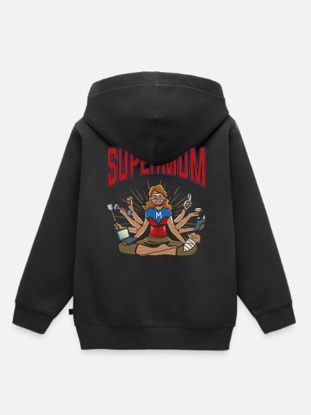 Mutterschaft Mutter Superheld Supermama Supermom - Kinder Premium Organic Hoodie - Schwarz