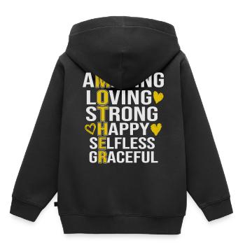 Maman Maman Maman - Sweat Premium à capuche enfant bio - noir - Dos - AI Model Kid Male (0cm)