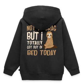 énonciations drôles paresseux animaux images la paresse - Sweat Premium à capuche enfant bio - noir - Dos - AI Model Kid Male (0cm)