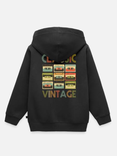 80s jaren 90 Retro Vintage klassieke oude school - Kinder Premium hoodie biologisch - zwart