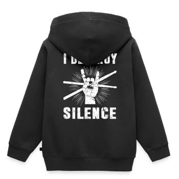 Musique rock rocknroll batterie batterie batteur - Sweat Premium à capuche enfant bio - noir - Dos - AI Model Kid Male (0cm)