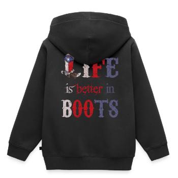 Bottes Cowboy Dallas Texas Cowboy - Sweat Premium à capuche enfant bio - noir - Dos - AI Model Kid Male (0cm)