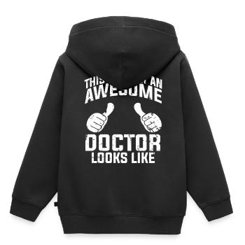 Doktor Arzt Mediziner - Kinder Premium Organic Hoodie - Schwarz - Hinten - AI Model Kid Male (0cm)