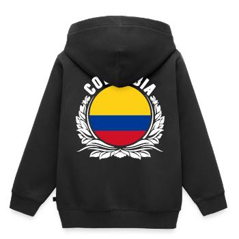 Kolumbien - Kinder Premium Organic Hoodie - Schwarz - Hinten - AI Model Kid Male (0cm)