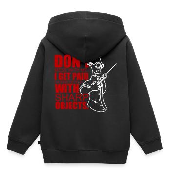 Doctor Doctor Syringe Medicine Doctorate Health - Kids Premium Organic Hoodie - black - Back - AI Model Kid Male (0cm)