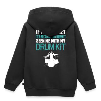 Schlagzeug Schlagzeuger - Kinder Premium Organic Hoodie - Schwarz - Hinten - AI Model Kid Male (0cm)
