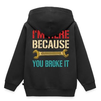 Mechaniker Reparatur Techniker Werkzeug mechanical - Kinder Premium Organic Hoodie - Schwarz - Hinten - AI Model Kid Male (0cm)
