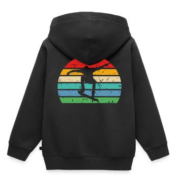 Skateboarder Skateboard Skate Skater Retro skaten - Kinder Premium Organic Hoodie - Schwarz - Hinten - AI Model Kid Male (0cm)