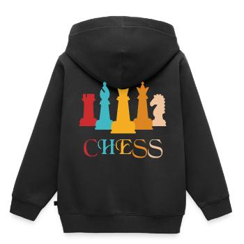Chess chess Chess piece Chess board Checkmate - Kids Premium Organic Hoodie - black - Back - AI Model Kid Male (0cm)