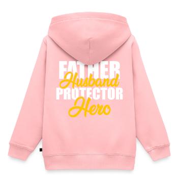 Le papa préféré du papa Superdad Big Daddy - Sweat Premium à capuche enfant bio - rose - Dos - AI Model Kid Female (0cm)
