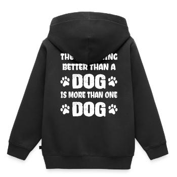 Les chiens drôles disent les chiens d'amour de chien - Sweat Premium à capuche enfant bio - noir - Dos - AI Model Kid Male (0cm)